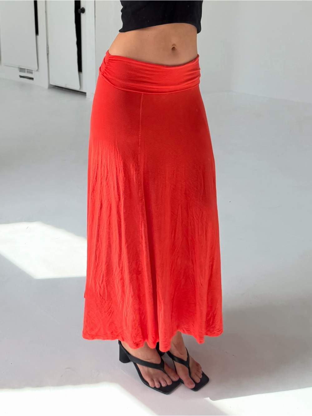 GAP Orange Jersey Maxi Skirt